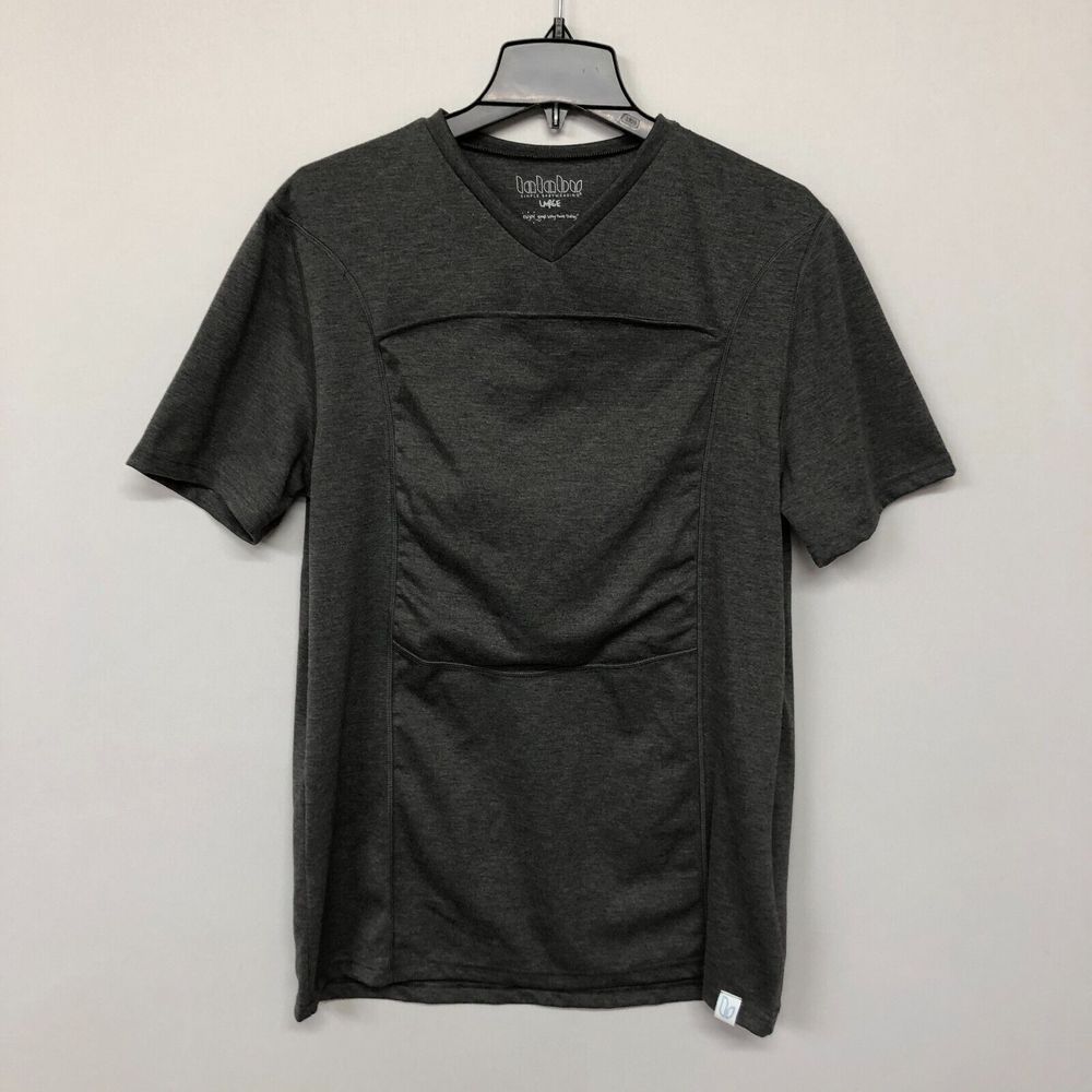 Lalabu Men Dad Kangaroo Pouch Shirt Baby Wearing Carrier Top Size Large M072 -8